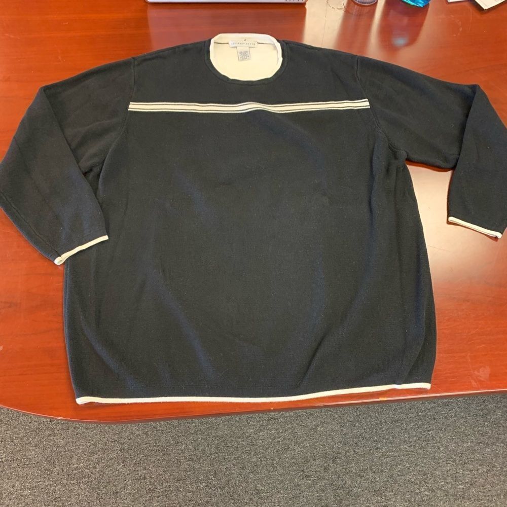 Geoffrey Beene 2-Ply Black & Cream Sweater sz XXL